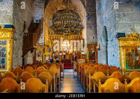 LARNACA, CIPRO, 9 APRILE 2018: Interno della Chiesa di San Lazzaro a Larnaca, Cipro Foto Stock