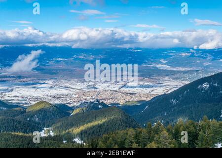 Vista aerea di Bansko in Bulgaria Foto Stock