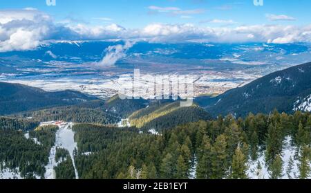 Vista aerea di Bansko in Bulgaria Foto Stock