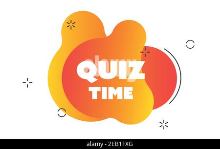 Logo del tempo del quiz, concetto di presentazione del questionario Illustrazione Vettoriale