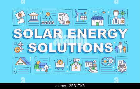 Banner concetti di parola soluzioni di energia solare Illustrazione Vettoriale