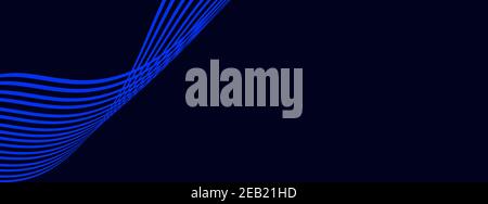 Elemento astratto a onda blu per la progettazione. Linea ondulata curva, striscia liscia Foto Stock