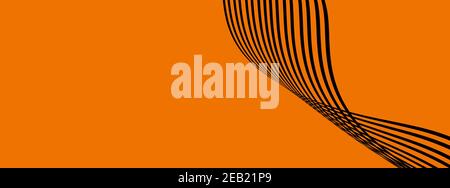 Sfondo banner arancione di lusso art. Splendido ed elegante sfondo con linee curve Foto Stock
