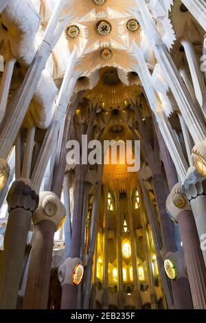 La Sagrada Familia a Barcellona Foto Stock