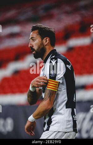 Bilbao, Paesi Baschi, Spagna. 12 Feb 2021. MOLERO (11) da Levante durante la partita di semi-finale della Copa del Rey tra l'Athletic Club e Levante allo stadio di San Mames. Credit: EDU del Fresno/ZUMA Wire/Alamy Live News Foto Stock