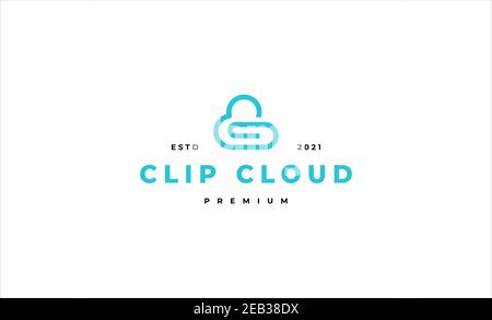 vettore di progettazione del logo di clip cloud Foto Stock