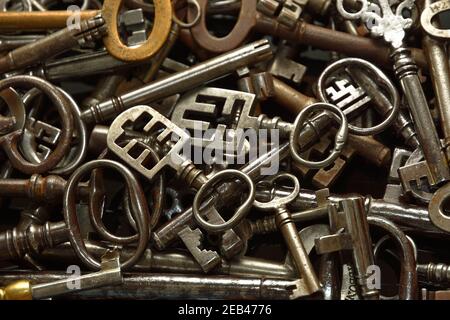 Sfondo di Antique Keys - sfondo Foto Stock