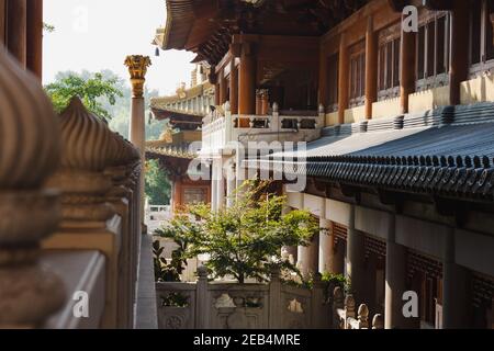 Dettagli del tempio di Jing An a Shanghai Foto Stock