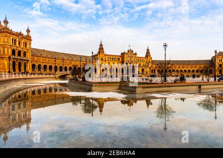 Piazza di Spagna a Siviglia, in Andalusia, Spagna Foto Stock