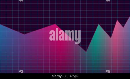 Un'immagine di sfondo astratta del grafico a linea neon. Illustrazione Vettoriale