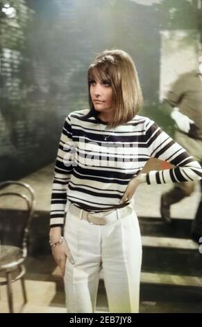 Die britische Popsängerin Sandie Shaw, Deutschland 1960er Jahre. British pop cantante Sandie Shaw, Germania 1960s. 24x36swNeg23 Foto Stock