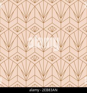 Motivo senza giunture Art Deco in uno stile lineare minimalista. Vettore Abstract sfondo geometrico Illustrazione Vettoriale