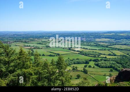 The Wrekin, Telford Hill, Marilyns, Summit View, West Midlands, Shropshire, Inghilterra, Regno Unito Foto Stock