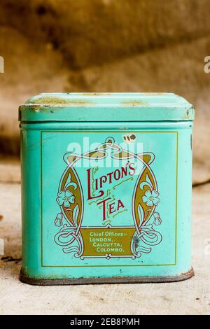 Lippton Tea Metal Tin, Inghilterra Foto Stock