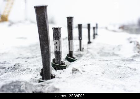 blocchi di granito estratti da una cava Foto Stock