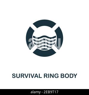 Icona di Budy Survival Ring. Semplice illustrazione dalla raccolta di protezione personale. Creative Survival Ring Budy icona per web design, modelli Illustrazione Vettoriale