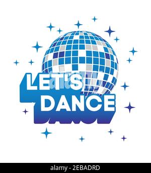 Lets Dance disco ball icona vettore palla disco icona vettore Illustrazione Vettoriale
