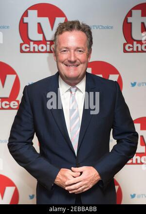 Piers Morgan arriva al TV Choice Awards 2016 al Dorchester Hotel, Londra. Foto Stock