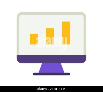 dashboard statistiche monitor icona singola isolata con vettore di stile piatto illustrazione del progetto Foto Stock