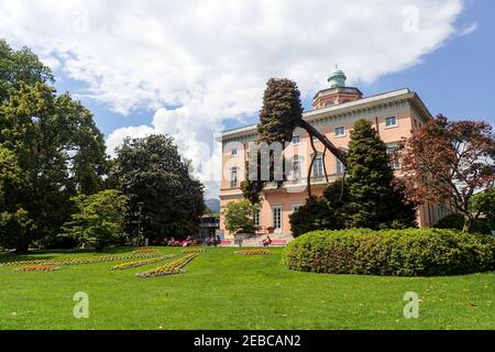 Lugano, Svizzera - 21 maggio 2018: Villa Ciani e il parco botanico Foto Stock
