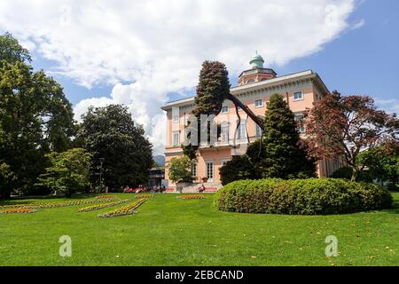 Lugano, Svizzera - 21 maggio 2018: Villa Ciani e il parco botanico Foto Stock