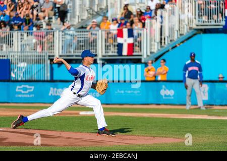 Toronto Panam Baseball 2015-Cuba vs Repubblica Dominicana: Lazaro Blanco vince la sua seconda partita. Cuba batte la Repubblica Dominicana da 9 a 5 Foto Stock