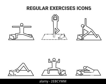 set di icone fitness per webdesign vettoriale eps 10 Illustrazione Vettoriale