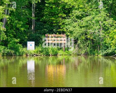 Incrocio tra il canale Erie e il canale Oswego, Three Rivers Junction, New York Foto Stock