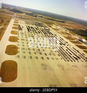 Viaggio in Carolina del Nord: Vedute aeree, Fort Bragg, Carolina del Nord. Vista aerea della base dell'aeronautica militare di Fort Pope, Fort Bragg, Carolina del Nord. Foto Stock