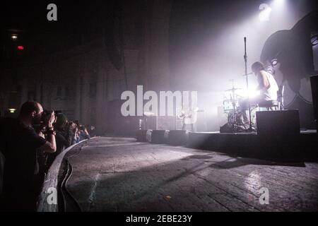 Duo rock canadese morte da oltre 1979 live sul palco Presso la O2 Brixton Academy di Londra Foto Stock