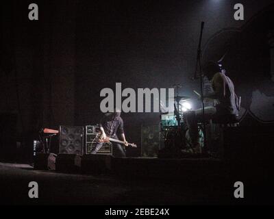 Duo rock canadese morte da oltre 1979 live sul palco Presso la O2 Brixton Academy di Londra Foto Stock