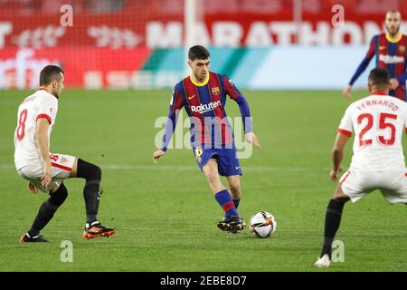 Pedri (Barcellona), 10 FEBBRAIO 2021 - Calcio : Spagnolo 'Copa del Rey' match tra Sevilla FC 2-0 FC Barcellona all'Estadio Ramon Sanchez-Pizjuan a Siviglia, Spagna. (Foto di Mutsu Kawamori/AFLO) Foto Stock