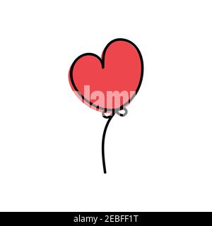 Icona lineare della sfera cardiaca. Illustrazione vettoriale su sfondo bianco. Illustrazione Vettoriale