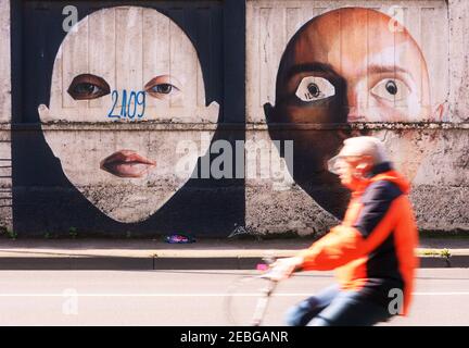 Scena di strada da Zagabria, Croazia Foto Stock