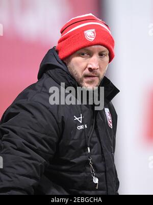 Kingsholm Stadium, Gloucester, Gloucestershire, Regno Unito. 12 Feb 2021. Rugby, Gloucester contro Bristol Bears; George Skivington Direttore del Rugby per Gloucester Credit: Action Plus Sports/Alamy Live News Foto Stock