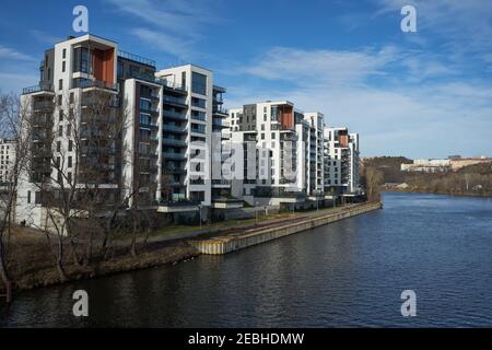 Brandys nad Labem, Repubblica Ceca - 31 gennaio 2021 - il massiccio castello è un punto di riferimento significativo della città di Brandýs nad Labem nel centro B. Foto Stock