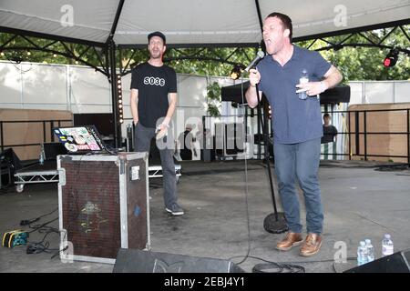 The Sleaford Mods sul palcoscenico estivo al Barclaycard British Summer Time (BST) Festival di Hyde Park, Londra Foto Stock