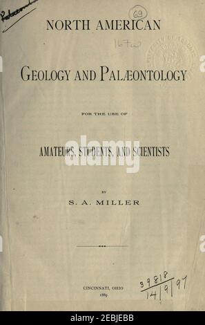 Geologia nordamericana e palæontology per l'uso di dilettanti, studenti e scienziati Foto Stock