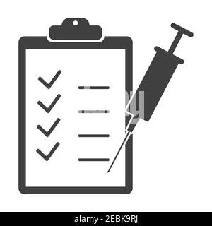 Il calendario di vaccinazione icona di colore. Tabella di immunizzazione. La prevenzione delle malattie. Isolato illustrazione vettoriale Illustrazione Vettoriale