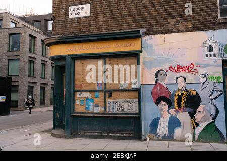 Fitzrovia Neighborhood Center, goodge Place Foto Stock