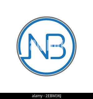 Lettera semplice NB per il tuo migliore business icona simbolo. Simbolo dell'icona della lettera di raccolta. Illustrazione vettoriale EPS.8 EPS.10 Illustrazione Vettoriale