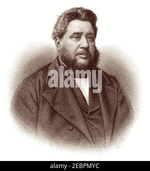 Charles Haddon Spurgeon (1834–1892), rinomato ministro Battista a Londra, Inghilterra, conosciuto come il "Principe dei Predicatori". Foto Stock