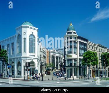 2001 NEGOZI STORICI RODEO DRIVE BEVERLY HILLS LOS ANGELES CALIFORNIA STATI UNITI Foto Stock