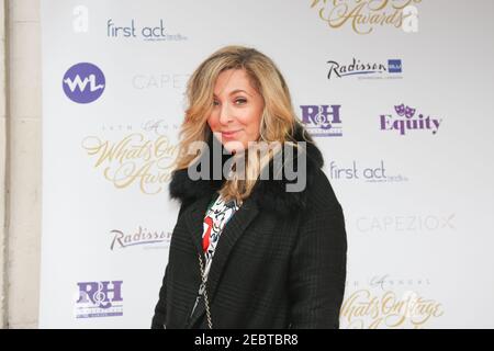 Tracy-Ann Oberman arriva al Whatsonstage Awards 2015 al Cafe de Paris a Londra Foto Stock