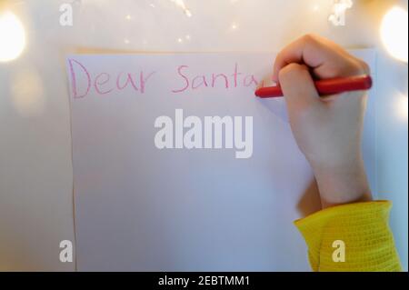 Lettera scritta a mano a Babbo Natale Foto Stock