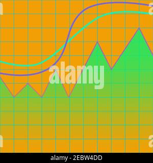 Un'immagine di sfondo astratta del grafico a linea neon. Illustrazione Vettoriale