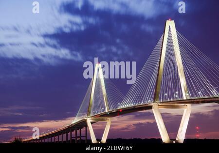 Stati Uniti, Carolina del Sud, Charleston, Arthur J Ravenel Jr Bridge Foto Stock