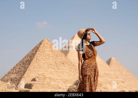 Vista della città del Cairo da un volo d'uccello Foto Stock