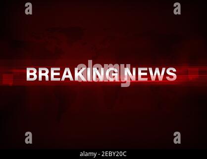 Rosso incandescente forme Abstract News Media sfondo. Ultime notizie sfondo rosso concetto Foto Stock