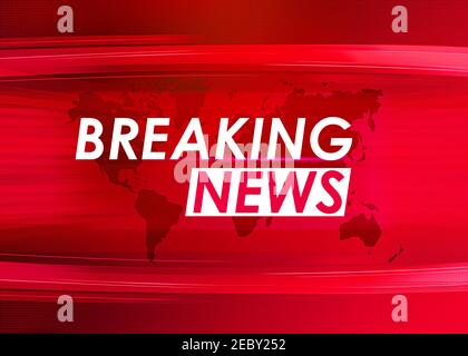 Modern Red Breaking News Abstract sfondo disegno sfondo. Sfondo sfumato Foto Stock